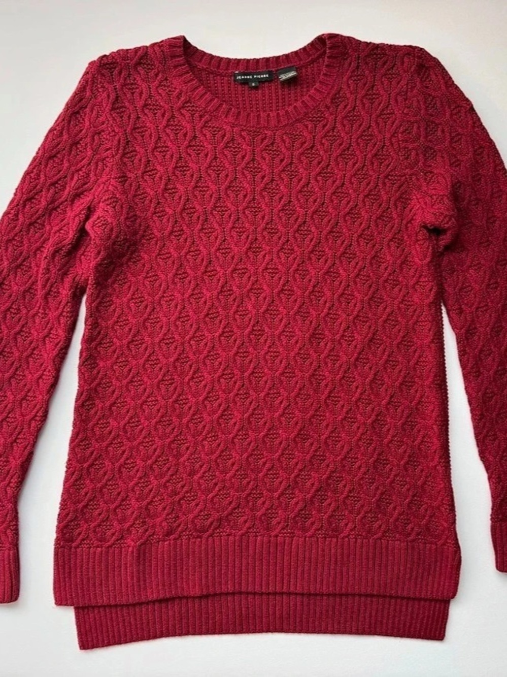 Vintage Cottagecore Holiday Party Winter Cozy Cable Knit Crewneck Sweater